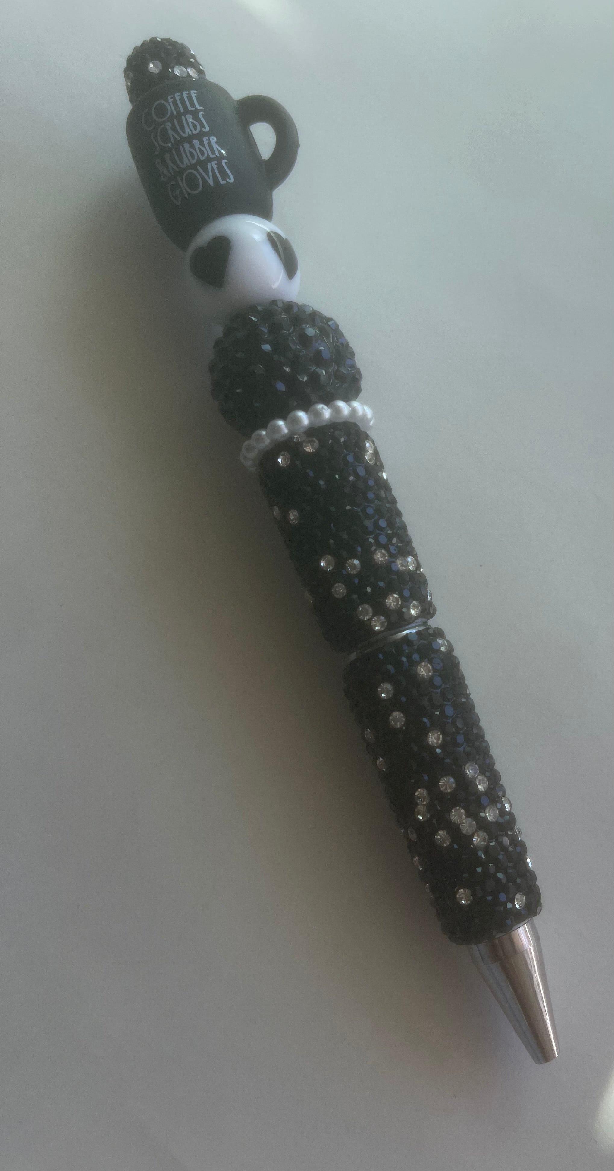 Black Rhinestone Beaded Pen